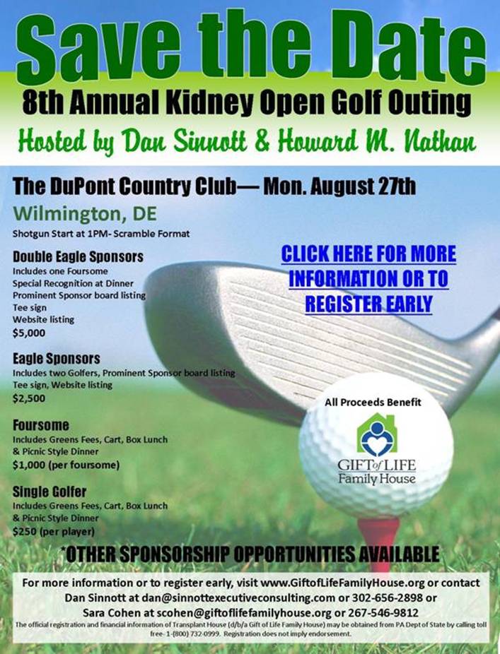 Golfers gathered at the annual Kidney Open charity tournament